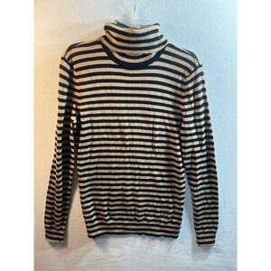 Lauren Ralph Lauren Black Gold Stripe Turtleneck  Women's  Size Small
